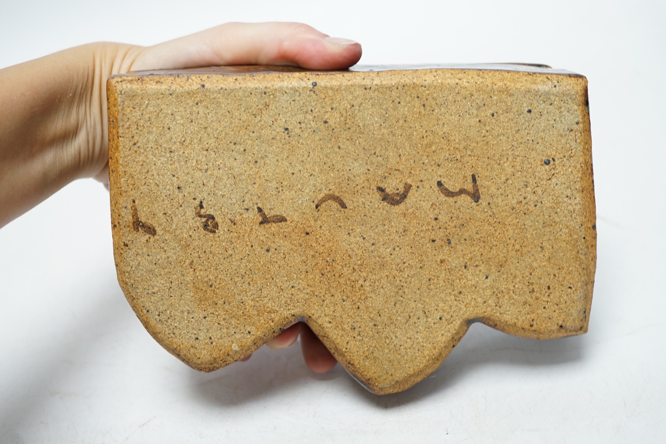 John Maltby (1936-2020), two studio pottery boxes, largest 17cm long. Condition - fair